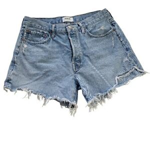 AGOLDE Denim Frayed Hem Women Shorts- 30